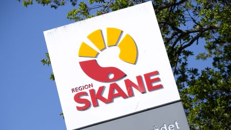 Skylt med Region SKånes logotyp.
