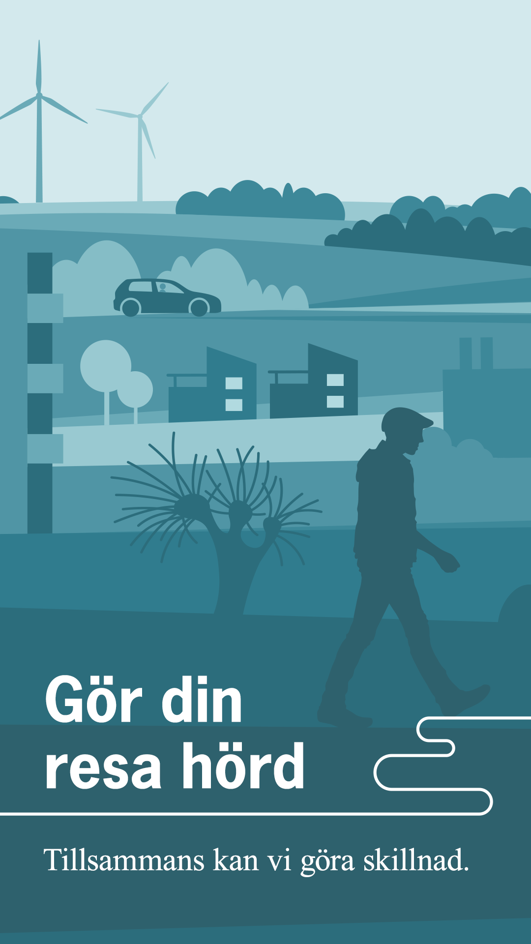 Grafik över Skåne och dess tåg, bussar och cyklister.